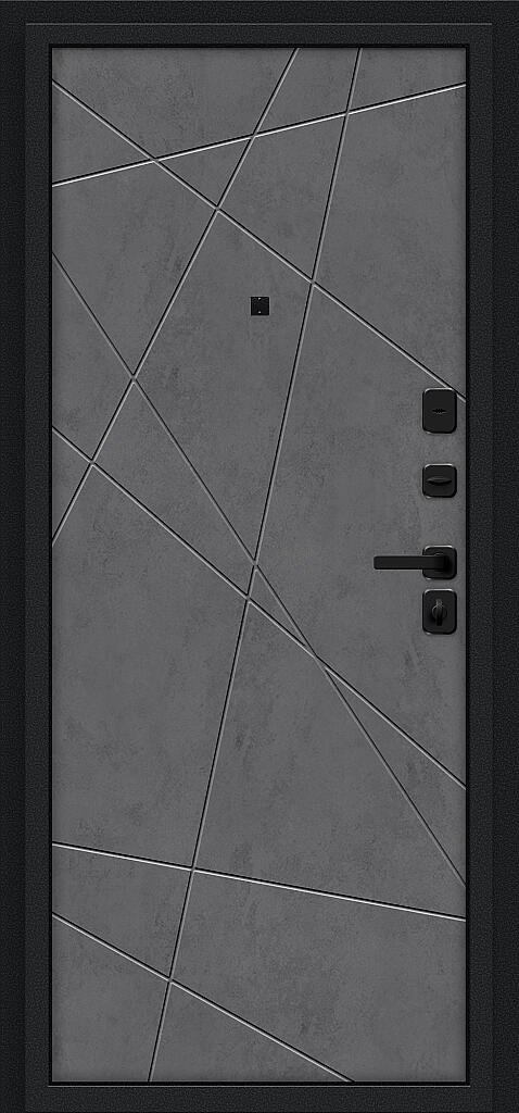 Входная дверь Граффити-5/SBlack Букле черное/Slate Art BR6187 внутренняя сторона