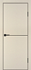 Межкомнатная дверь P-19  черный молдинг PET,  кромка ABS черная c 4-х ст. Бежевый матовый